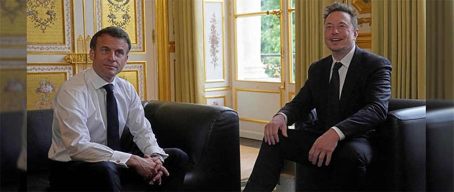 Elon Musk spotyka się z prezydentem Francji Macronem, możliwe są inwestycje Tesli.